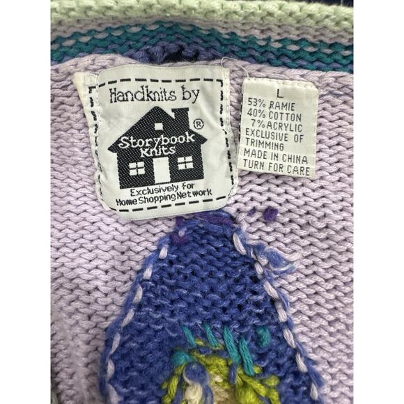 Vtg Novelty Peacock Cardigan, Bird Pattern Pastel Knit Sweater, Funky Grannycore - Picture 9 of 9